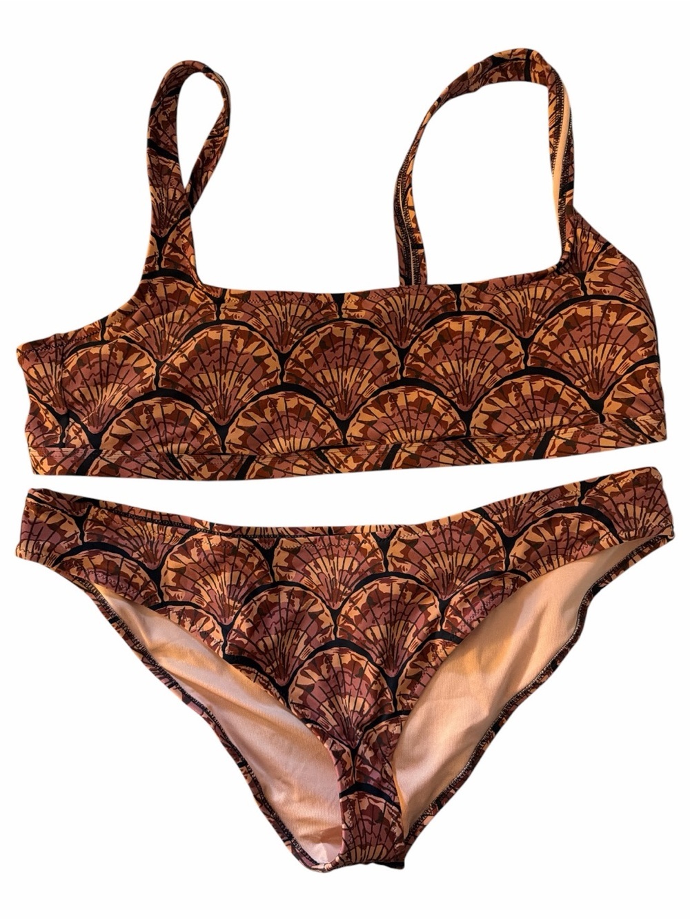 Madewell Bikini Set Second Wave Balconette Shell Print Womens XXL NWT